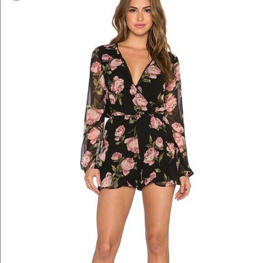 Band of Gypsies Black Floral Romper